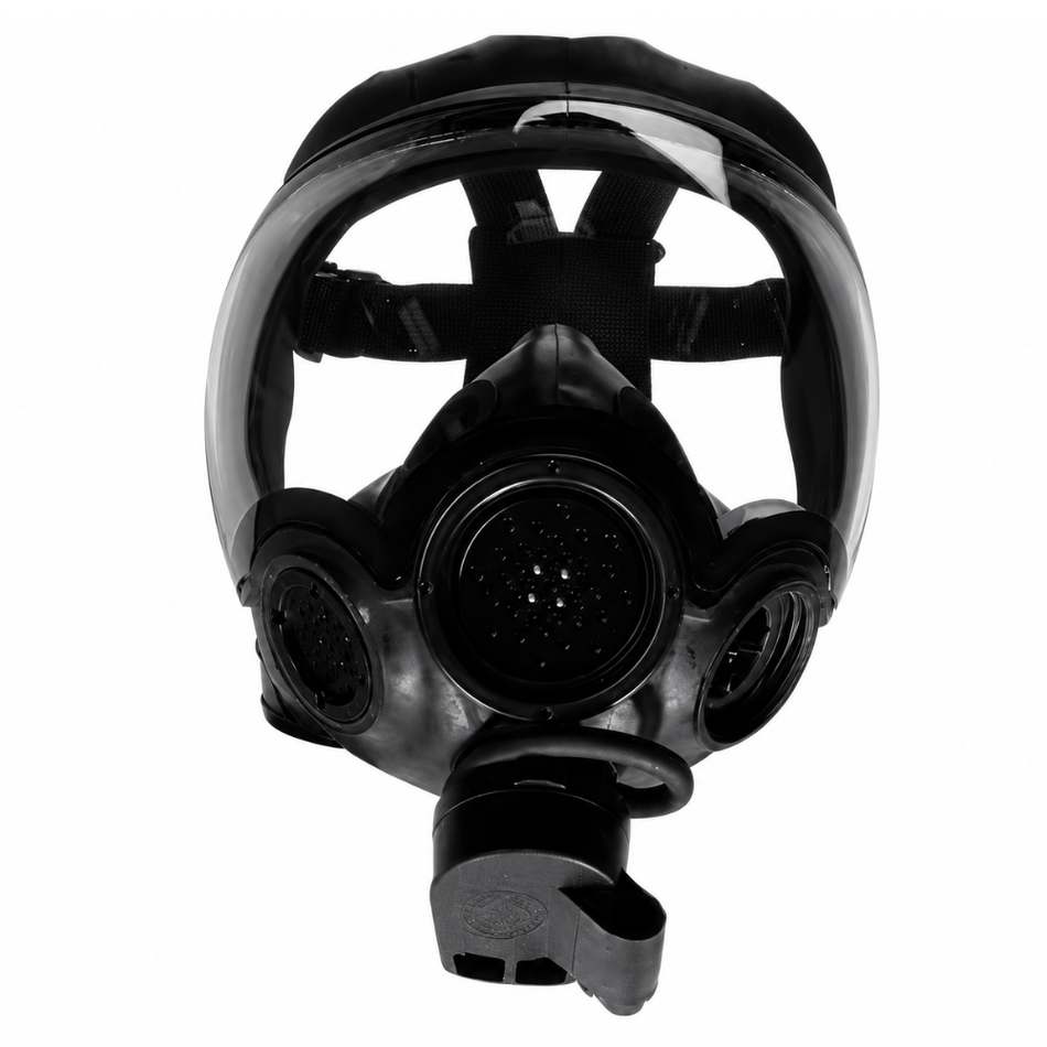 Millennium Riot Control Full-Face Gas Mask, Hycar Rubber, Black – MSA
