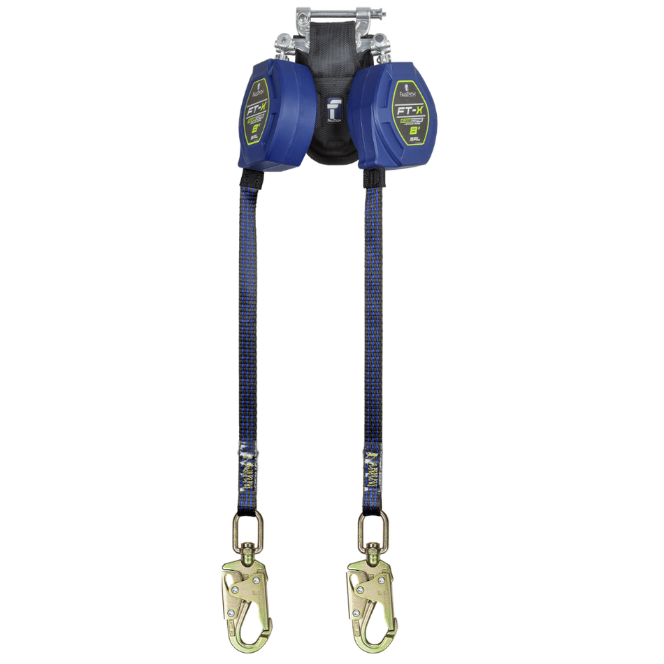 8' FT-X EdgeCore Class 2 LE Personal SRL-P, Twin-Leg with Steel Swivel Snap Hooks with SpeedLink – 84108TP1 – FallTech