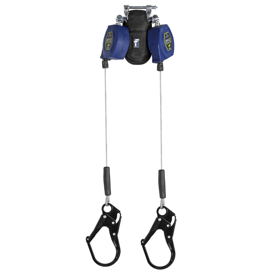 8' FT-X® Cable Class 2 Leading Edge Personal SRL-P, Twin-leg with Steel Rebar Hooks with SpeedLink™ – 82808TP3 – FallTech