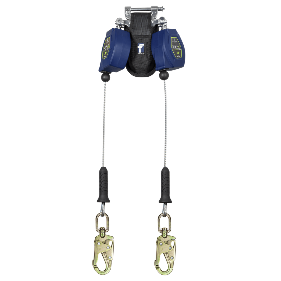8' FT-X® Cable Class 2 Leading Edge Personal SRL-P, Twin-leg with Steel Swivel Snap Hooks with SpeedLink™ – 82808TP2 – FallTech