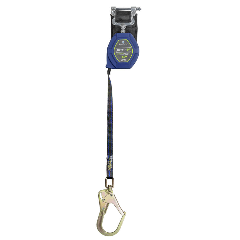 8' FT-X EdgeCore Class 2 LE Personal SRL-P, Single-Leg with Steel Swivel Rebar Hook – 84108SP3 – FallTech