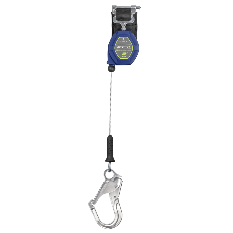 8' FT-X® Cable Class 2 Leading Edge Personal SRL-P, Single-leg with Aluminum Rebar Hook – 82808SP5 – FallTech