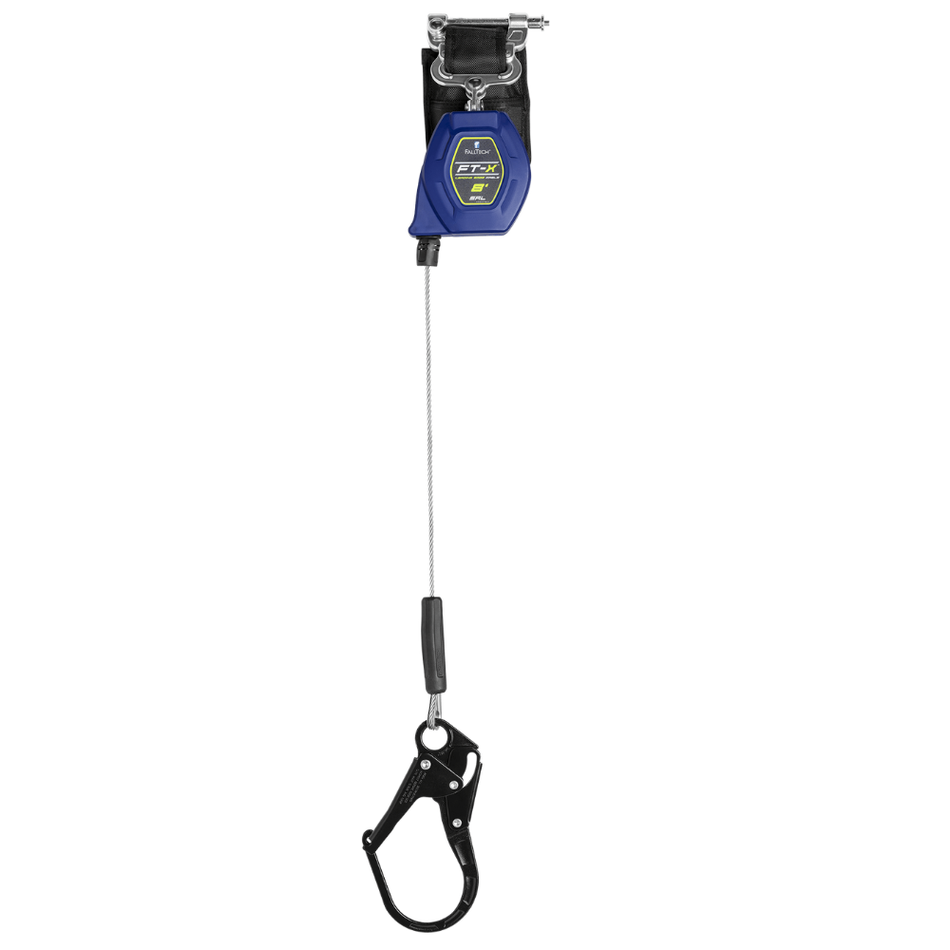8' FT-X® Cable Class 2 Leading Edge Personal SRL-P, Single-leg with Steel Rebar Hook – 82808SP3 – FallTech