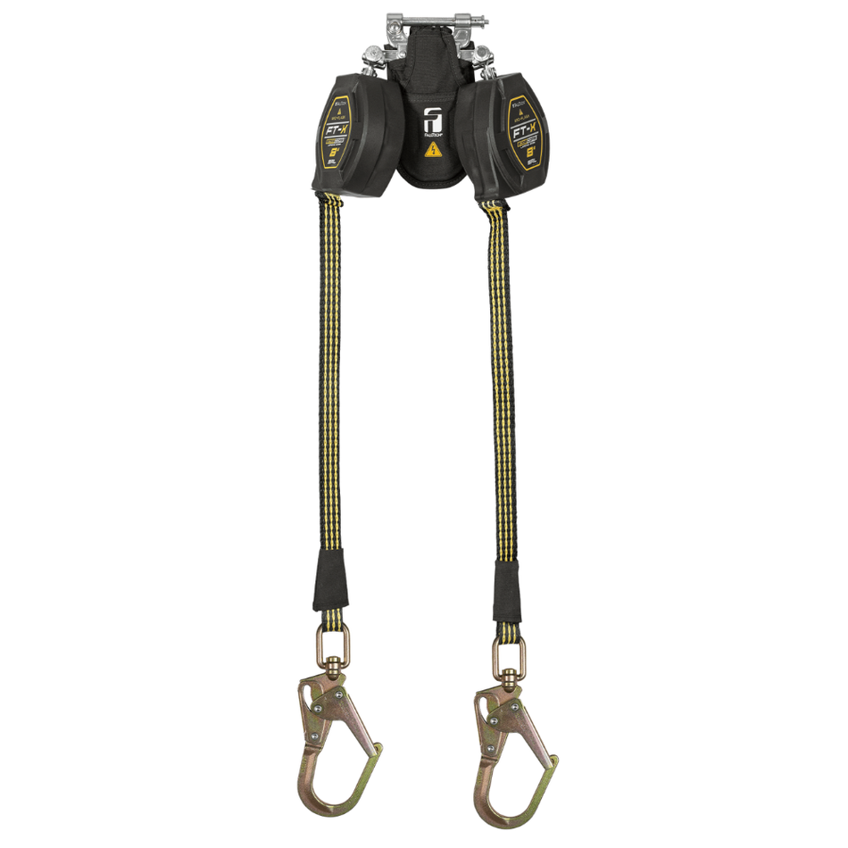 8' FT-X EdgeCore Arc Flash Class 2 LE Personal SRL-P, Twin-Leg with Steel Mini Swivel Rebar Hooks with SpeedLink – 84008TP0S – FallTech