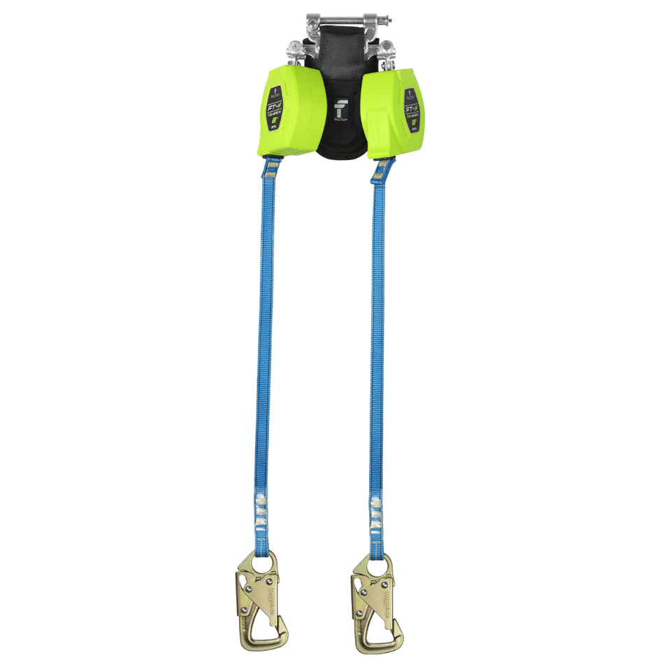 8' FT-X Web Tie-Back Class 1 Personal SRL-P, Twin-Leg with Steel 5k Snap Hooks with SpeedLink – 84308TP8S – FallTech