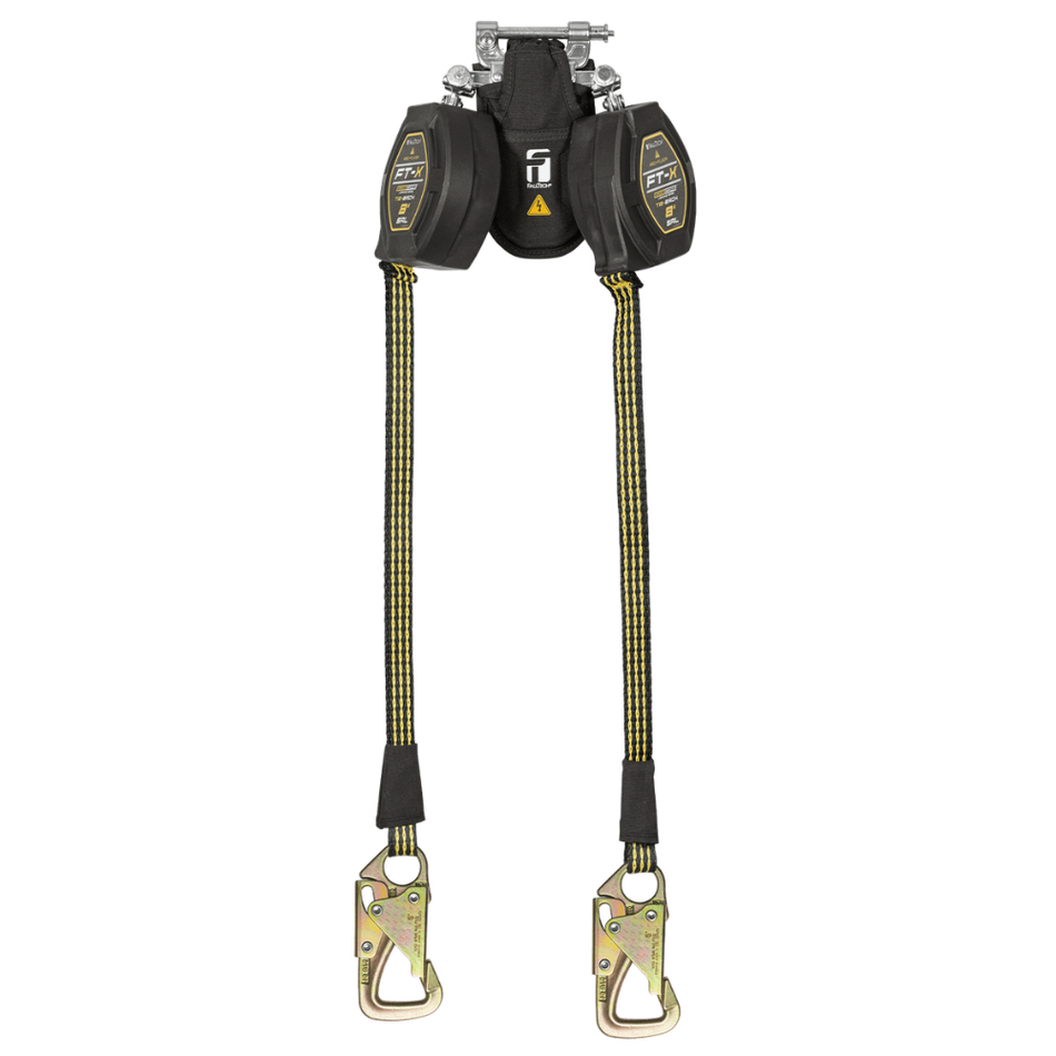 8' FT-X EdgeCore Arc Flash Tie-Back Class 2 LE Personal SRL-P, Twin-Leg with Steel 5k Snap Hooks, SpeedLink – 84008TP8S – FallTech