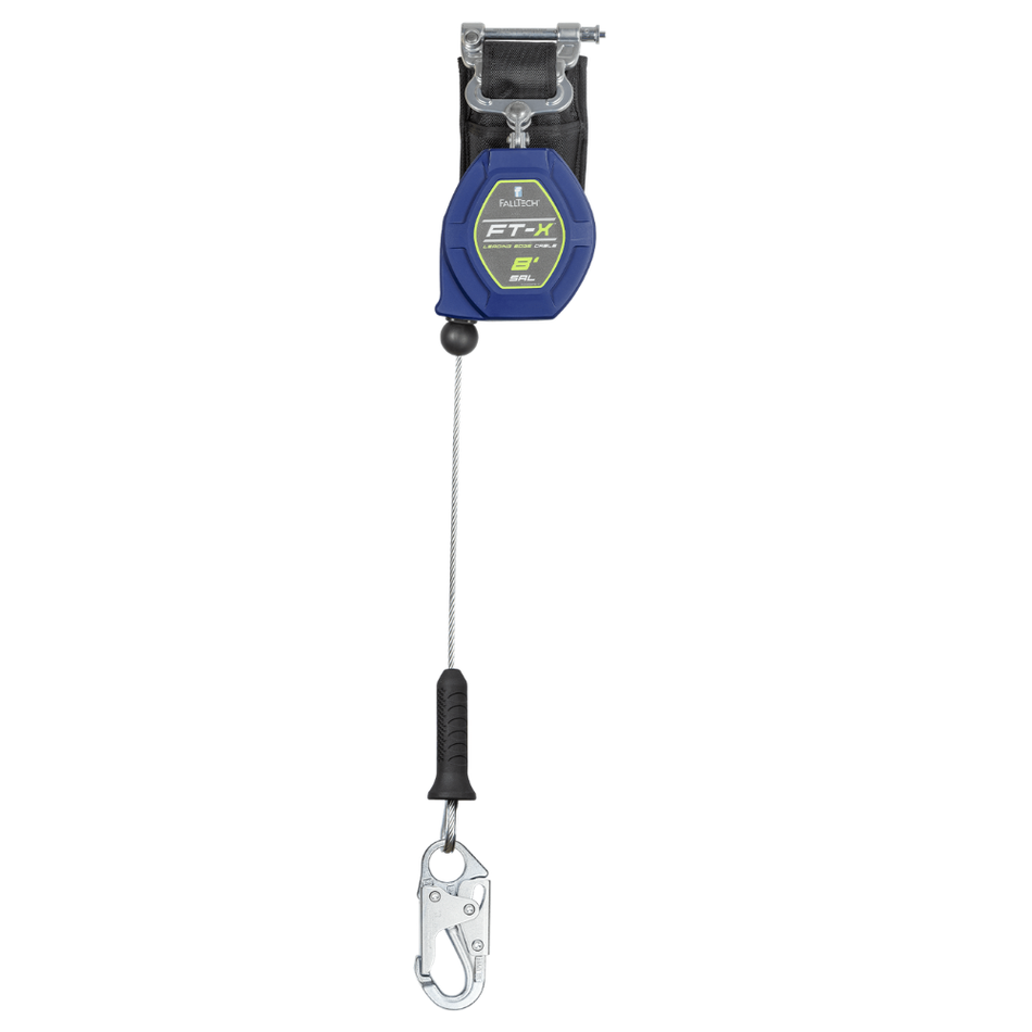 8' FT-X® Cable Class 2 Leading Edge Personal SRL-P, Single-leg with Steel Snap Hook – 82808SP1 – FallTech
