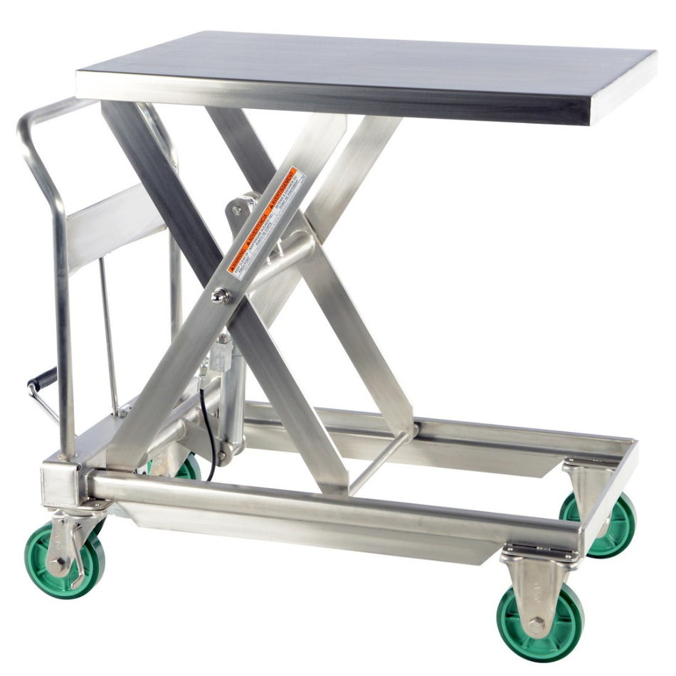 1100 Lb. Stainless Steel Hydraulic Scissor Cart – CART-1100-SS – Vestil