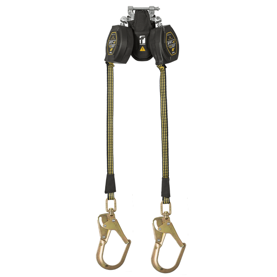8' FT-X EdgeCore Arc Flash Class 2 LE Personal SRL-P, Twin-Leg with Steel Swivel Rebar Hooks, SpeedLink – 84008TP3S – FallTech