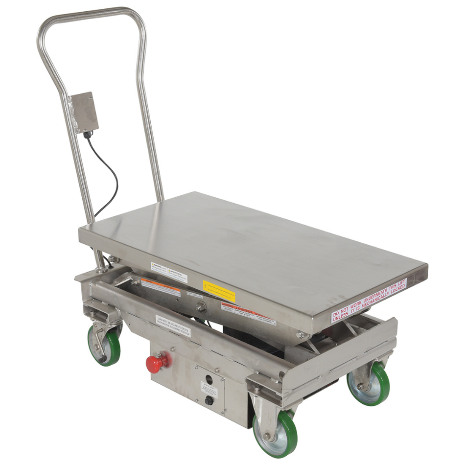 1000 Lb. Stainless Steel 12V DC Double Cart – CART-1000D-DC-SS – Vestil