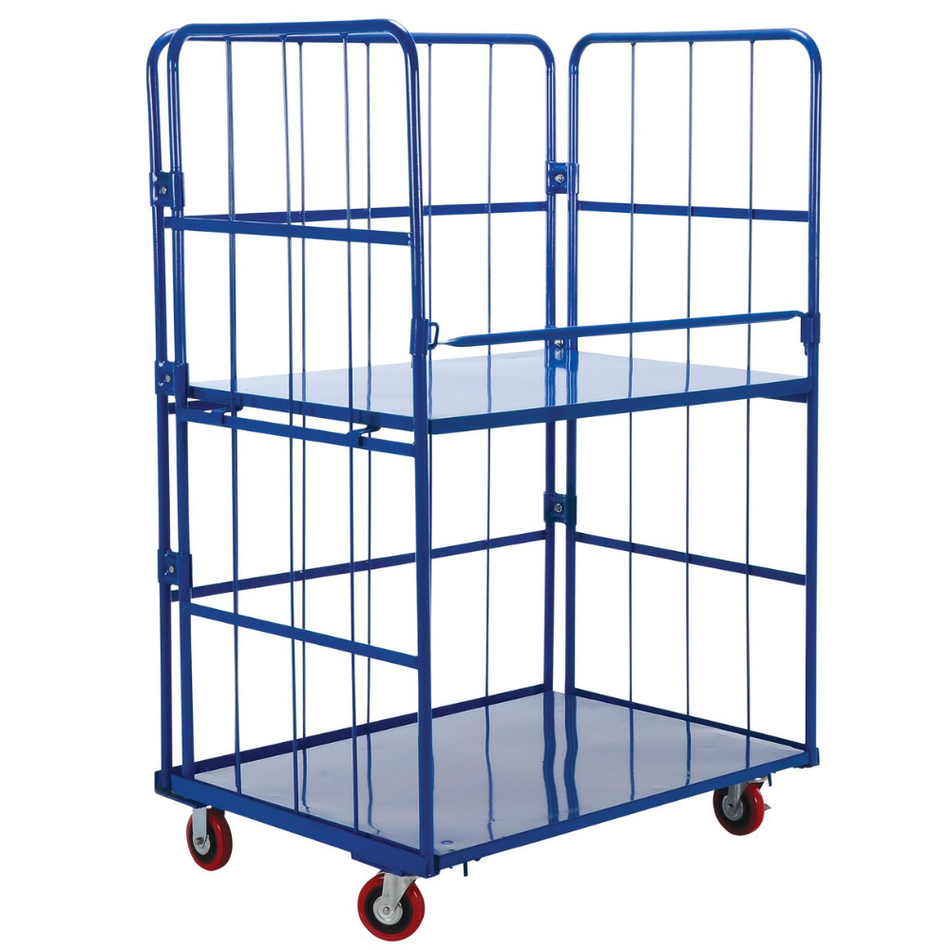 1,100 Lb. Steel Foldable/Nestable Roller Container – ROL-3143-2 – Vestil