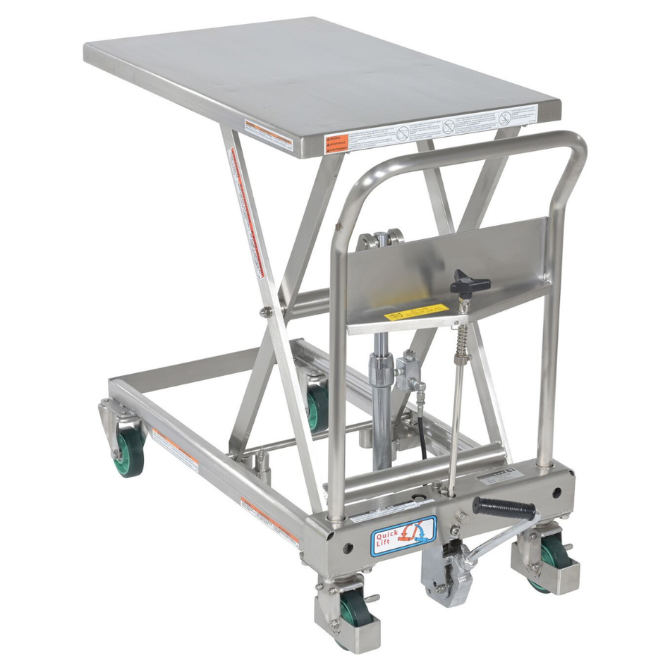 550 Lb. Stainless Steel Hydraulic Cart – CART-550-SS – Vestil