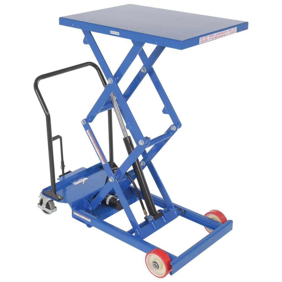 600 Lb. Steel Premium Double Scissor Cart with Foot Release – CART-600-D-FR – Vestil