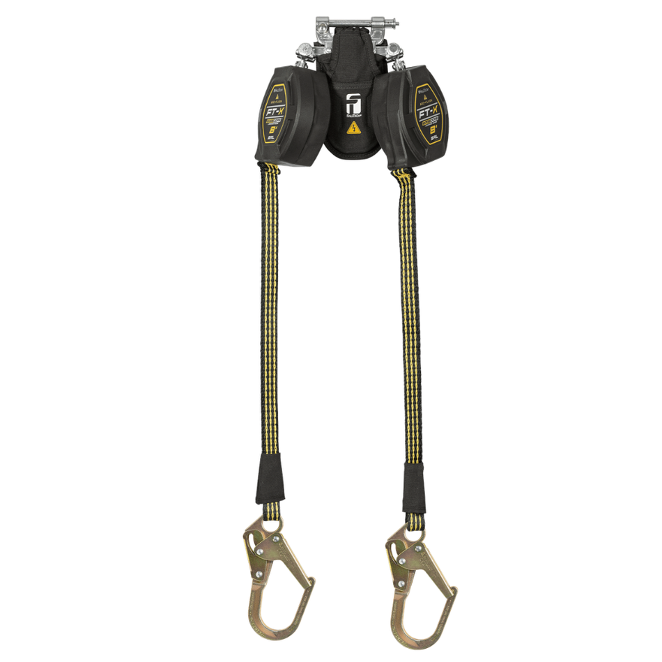 8' FT-X EdgeCore Arc Flash Class 2 LE Personal SRL-P, Twin-Leg with Steel Mini Rebar Hooks with SpeedLink – 84008TP0 – FallTech