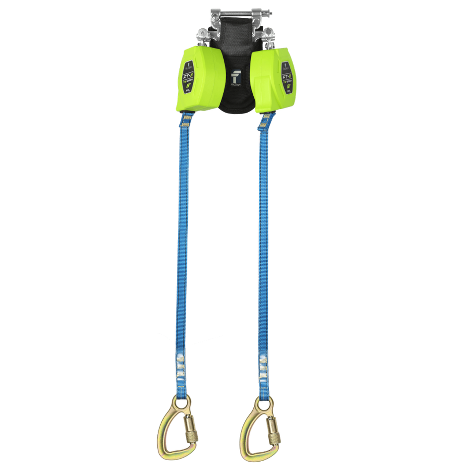 8' FT-X Web Tie-Back Class 1 Personal SRL-P, Twin-Leg with Steel 5k Carabiners with SpeedLink – 84308TP8 – FallTech