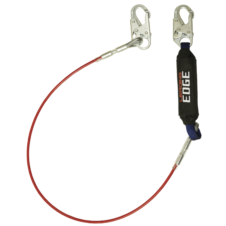 6' Leading Edge Cable Energy Absorbing Lanyard, Single-leg with Steel Snap Hooks – 8354LE – FallTech