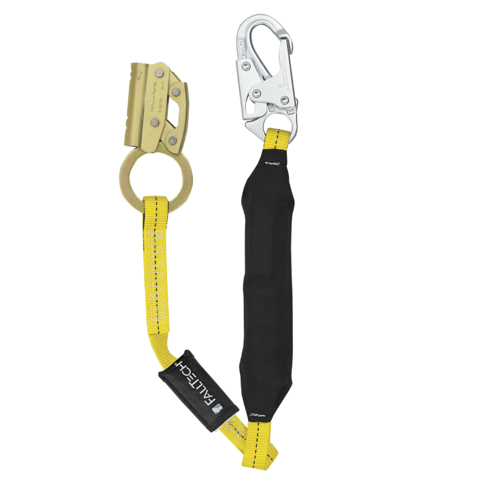 Manual Rope Adjuster with 3' FT Basic® Soft Pack Energy Absorbing Lanyard – 8353LT – FallTech