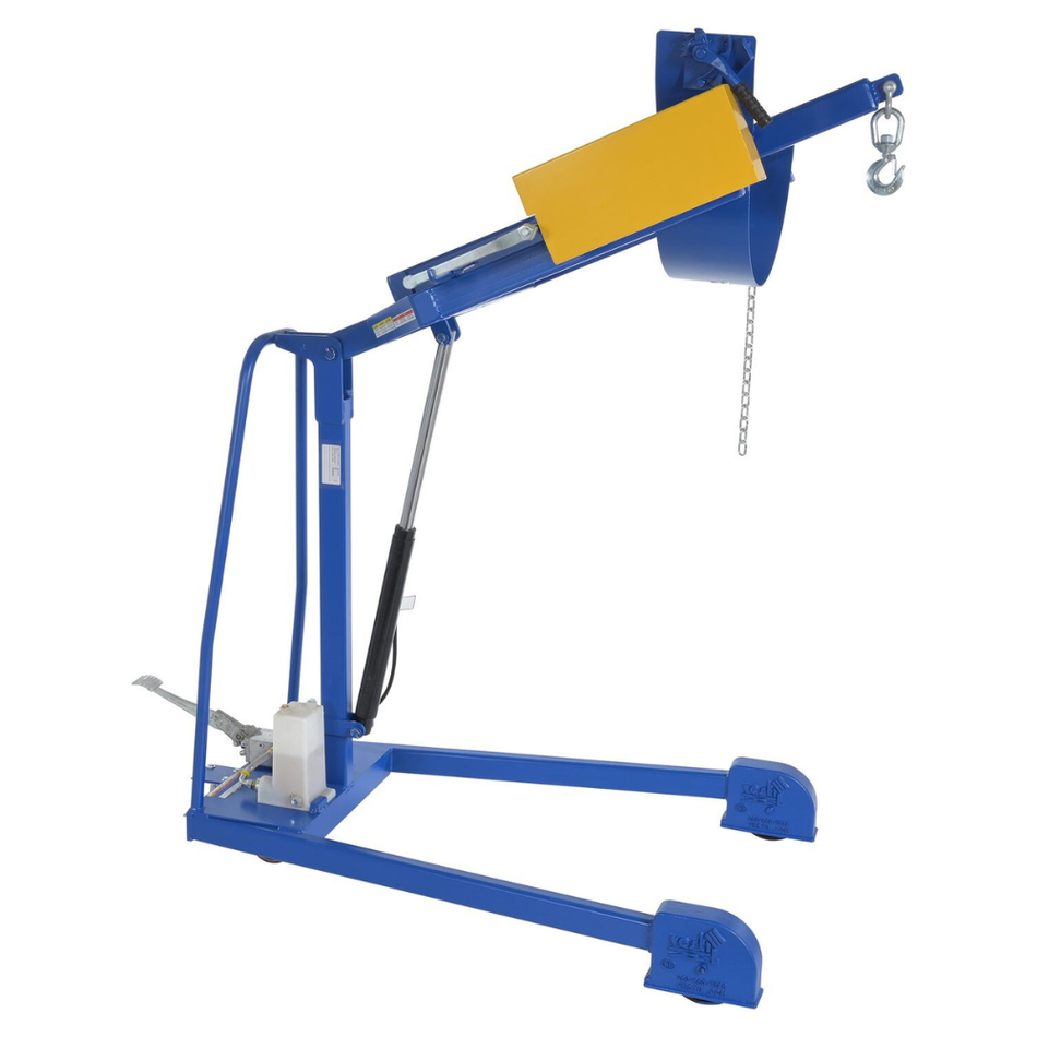 Steel Portable Hydraulic Drum Carrier, Rotator & Boom – 71-1/4" Lift Height – 800 Lb. Capacity – HDC-305-72 – Vestil