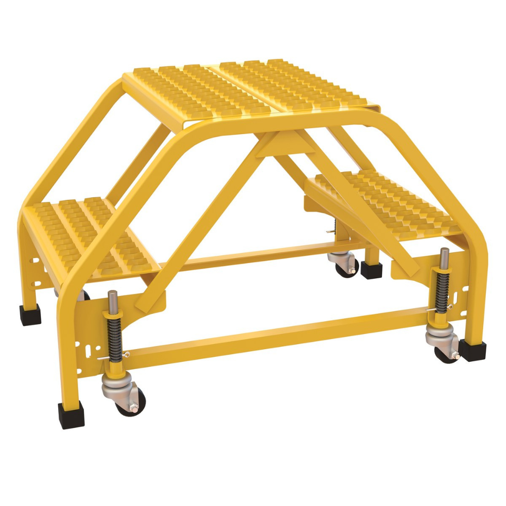 Spring Loaded Caster Double Sided Ladder - 2 Step - No Handrails - Ves ...