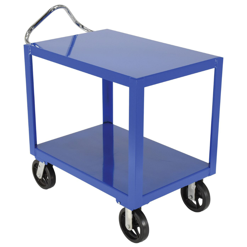 2400 Lb Steel Platform Ergo Handle Cart with Mold-On-Rubber Casters – DH-MR2-2436 – Vestil