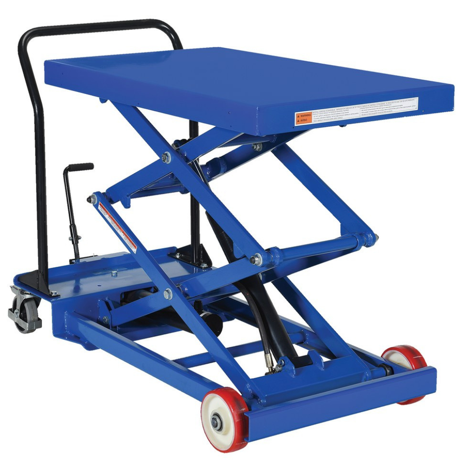 1000 Lb. Steel Premium Double Scissor Lift Cart with Foot Release – CART-1000-D-FR – Vestil