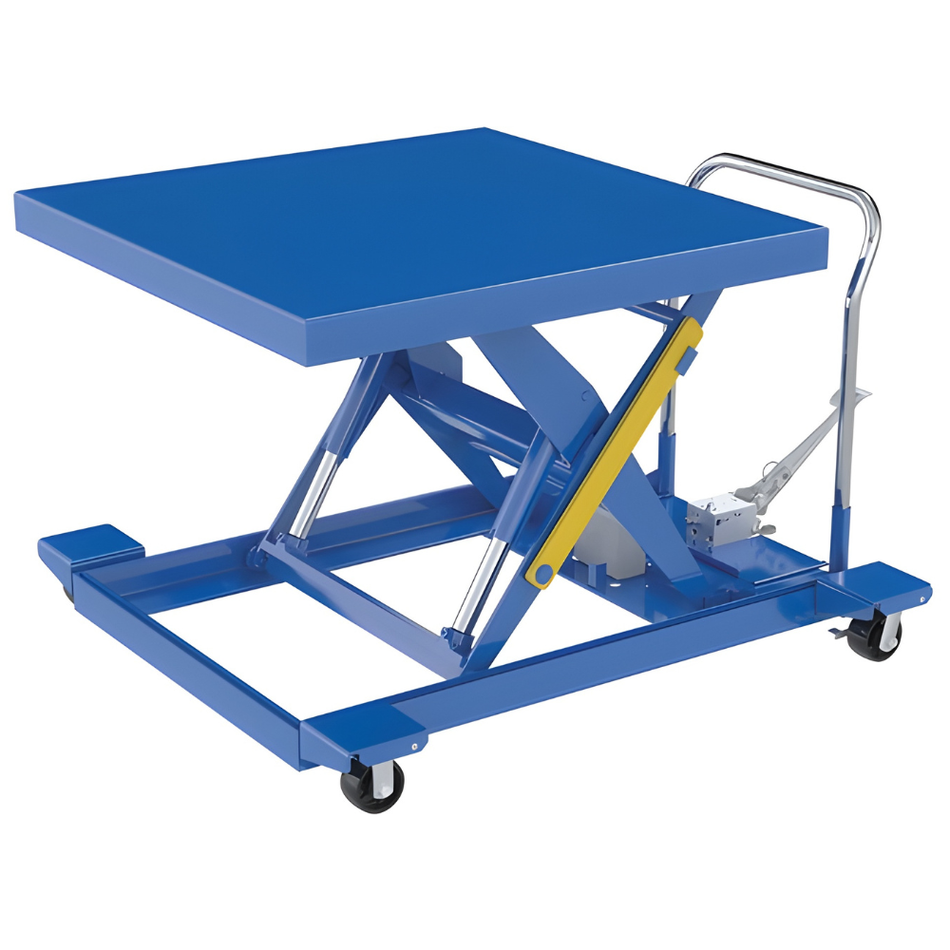 2000 Lb. Steel Heavy Duty Low Profile Scissor Lift Cart with Foot Pump – CART-LP-2000-4242-FP – Vestil