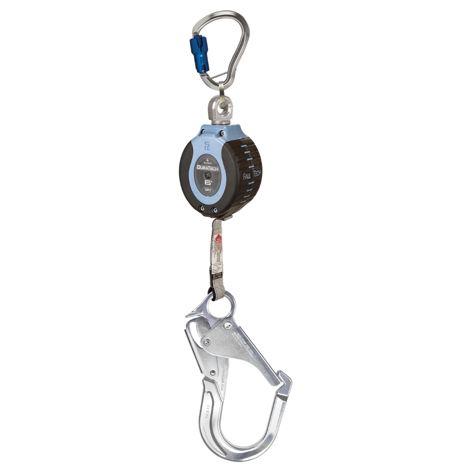 6' DuraTech® Personal SRL with Aluminum Rebar Hook and Aluminum Dorsal Connecting Carabiner – 82706SG5 – FallTech