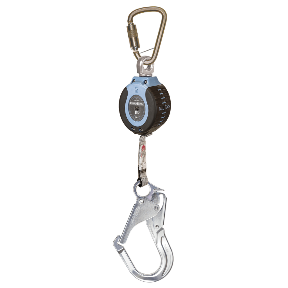 6' DuraTech® Personal SRL with Aluminum Rebar Hook and Dorsal Connecting Carabiner – 82706SB5 – FallTech