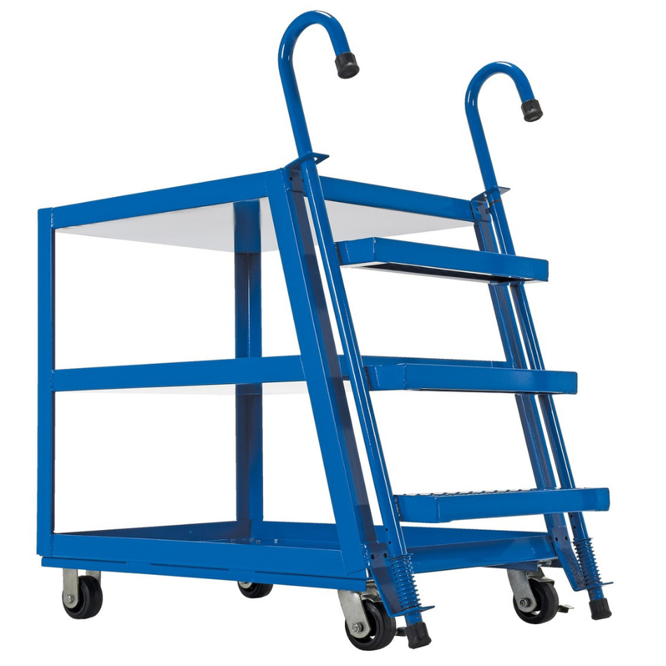 1,000 lb Steel Stock Picker 3 Shelf with Rubber On Steel Casters – SPS3-2236-6MR – Vestil