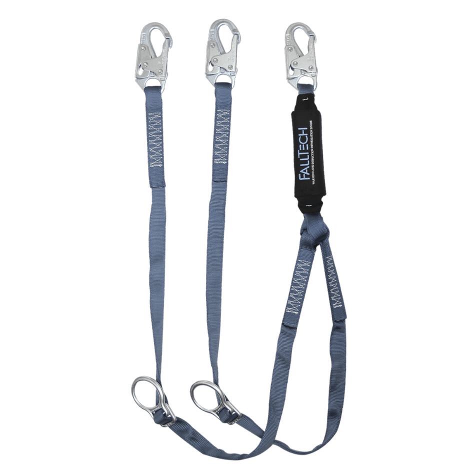 6' ViewPack® Tie-back Energy Absorbing Lanyard, Double-leg with Steel Snap Hooks – 826082D – FallTech