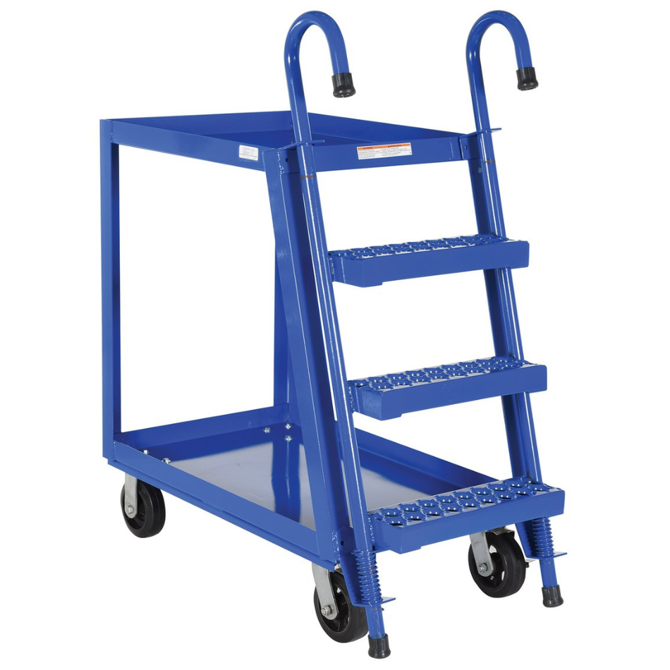 1,000 lb Steel Stock Picker 2 Shelf with Rubber On Steel Casters – SPS2-2236-6MR – Vestil