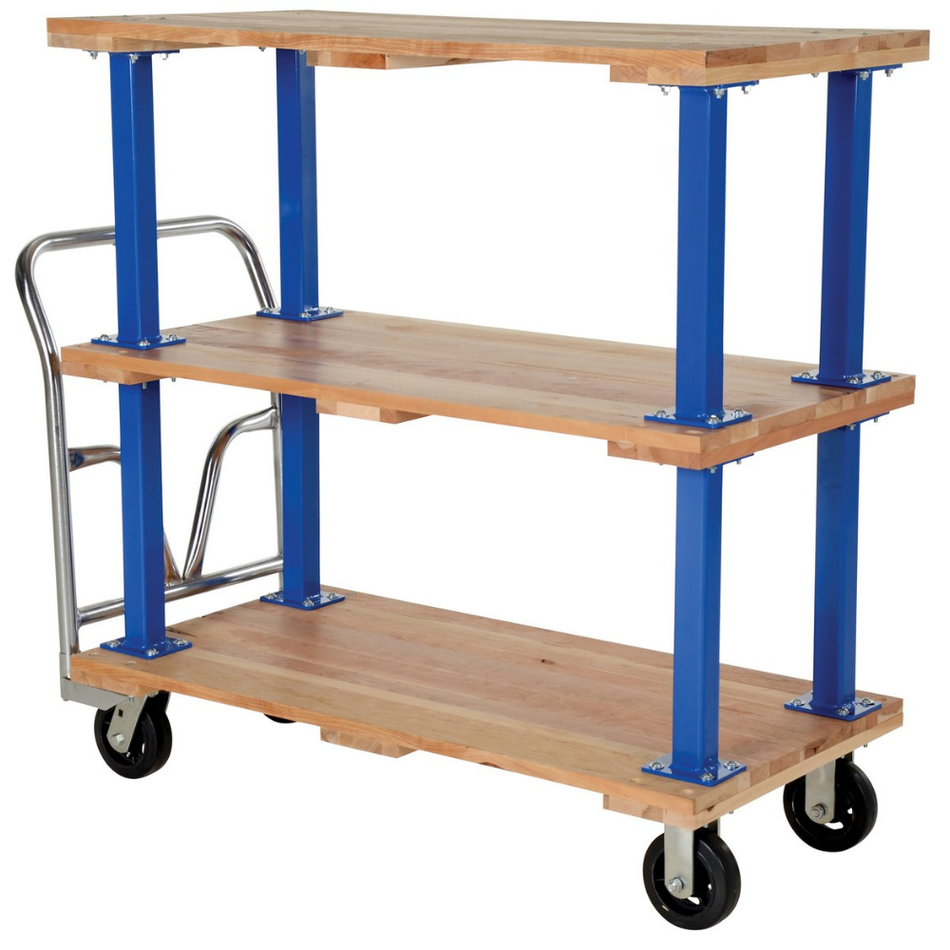 1600 Lb. Hardwood Triple Deck Platform Cart – VHPT/TD-2448 – Vestil