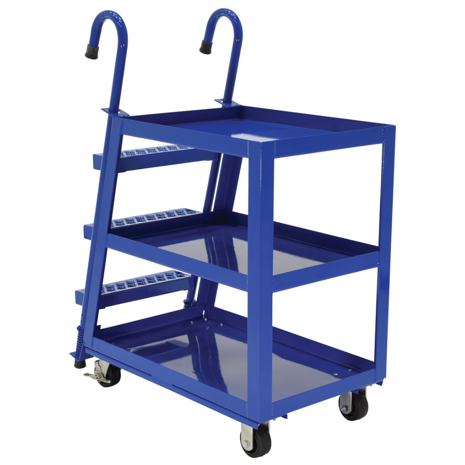 1,000 lb Steel Stock Picker 3 Shelf with Mold On Rubber Casters – SPS3-2236 – Vestil