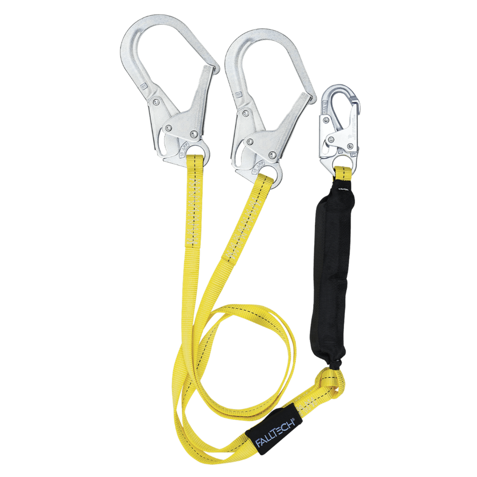 6' Soft Pack FT Basic® Energy Absorbing Lanyard, Double-leg with Steel Connectors – 8256LTY3 – FallTech