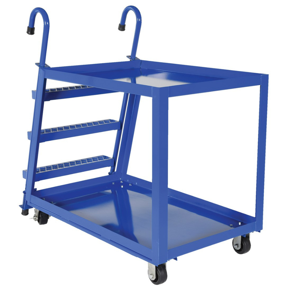 1,000 lb Steel Stock Picker 2 Shelf with Mold On Rubber Casters – SPS2-2848 – Vestil