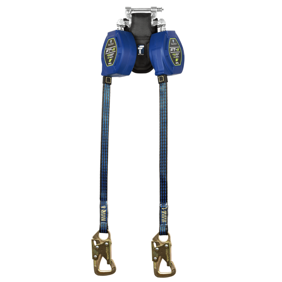 8' FT-X EdgeCore Tie-Back Class 2 LE Personal SRL-P, Twin-Leg with Steel 5k Snap Hooks with SpeedLink – 84108TP8S – FallTech