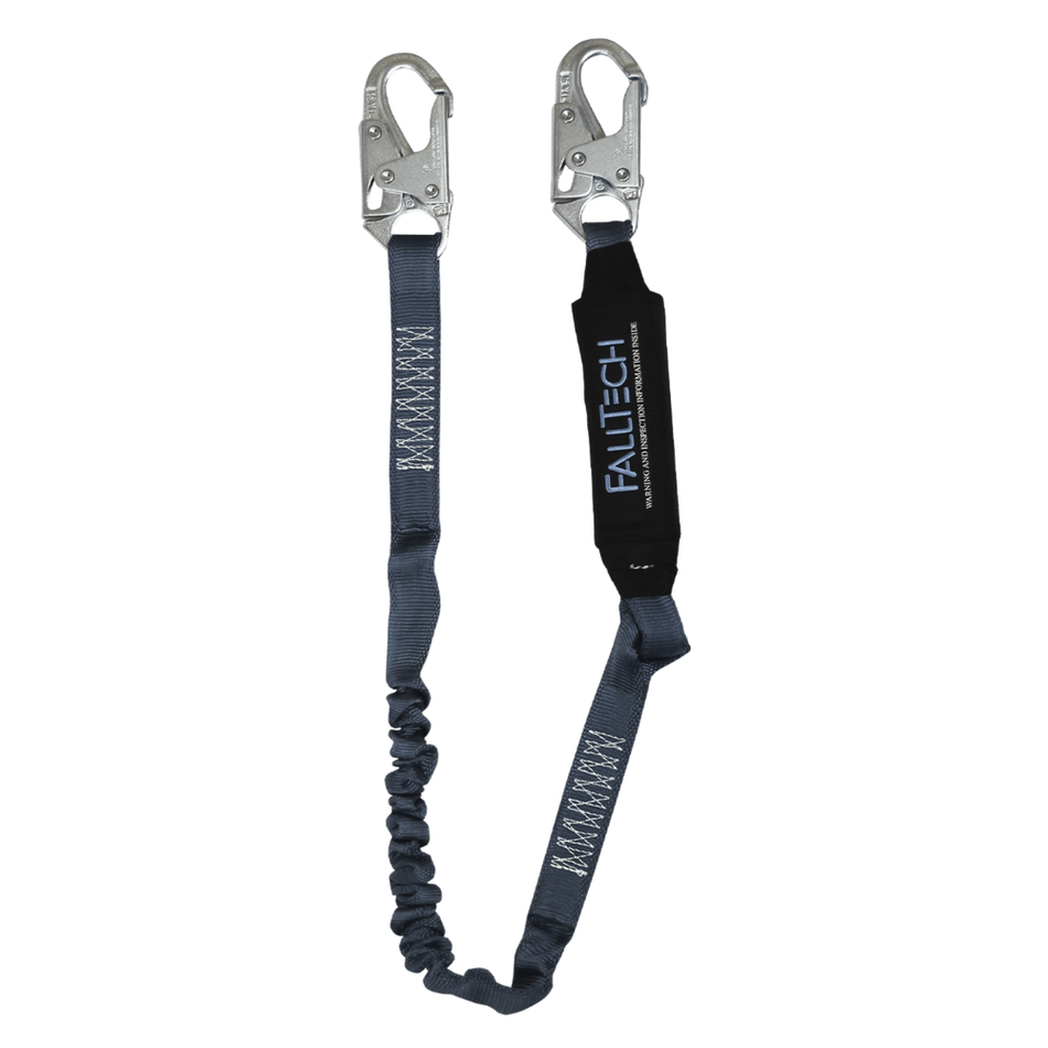 4.5' to 6' ViewPack® Elastic Energy Absorbing Lanyard, Single-leg with Steel Snap Hooks – 8256EL – FallTech