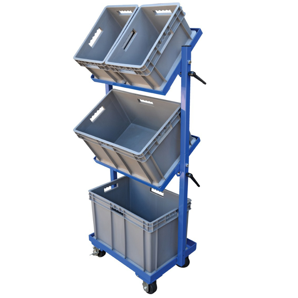 300 Lb Steel Multi-Tier Cart with 3 Shelves and 3 Baskets – TSCT-3B – Vestil