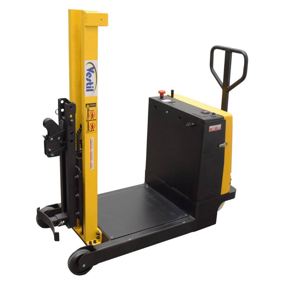 700 Lb. Steel Manual Drive Powered Lift Counter Balanced Drum Stacker – 12V – DRLT-CB-54-MDPL – Vestil