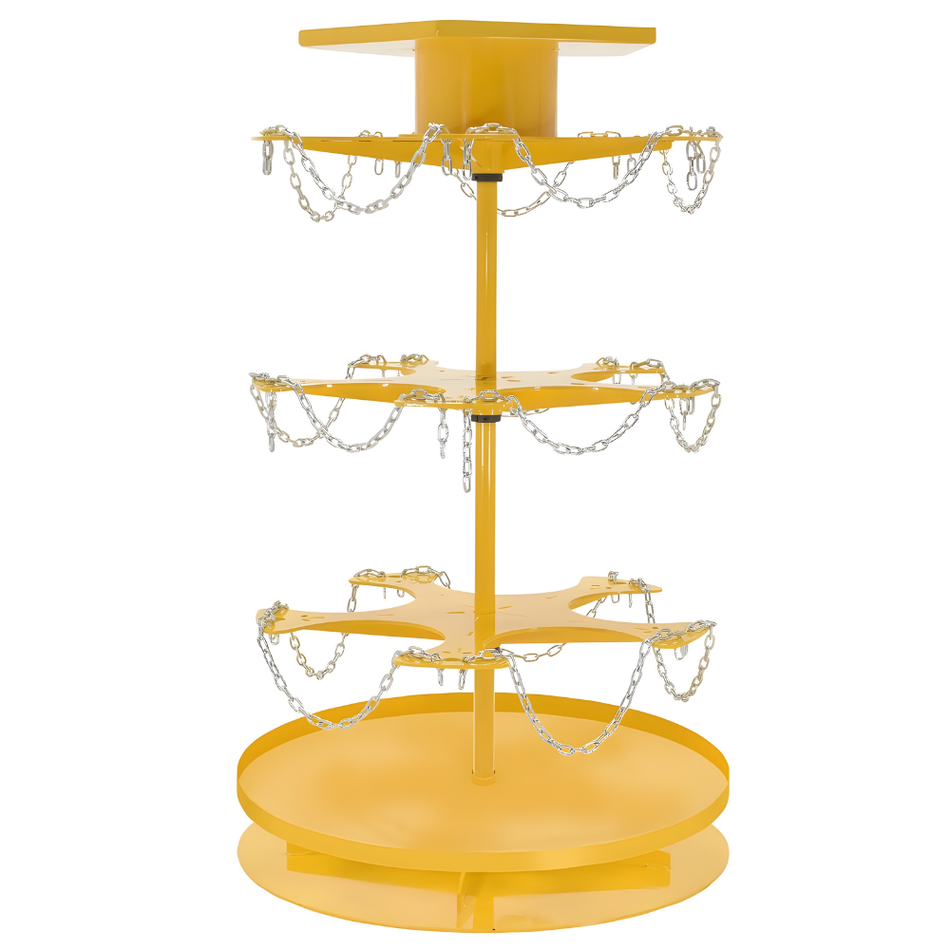 Steel 5 Gallon Pail Carousel Rack – 350 lb Capacity per Shelf – PAIL-T3-CAR-15 – Vestil