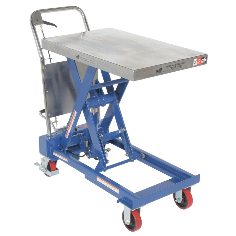 1000 Lb. Steel Hydraulic Elevating Single Scissor Cart – CART-1000-TS – Vestil