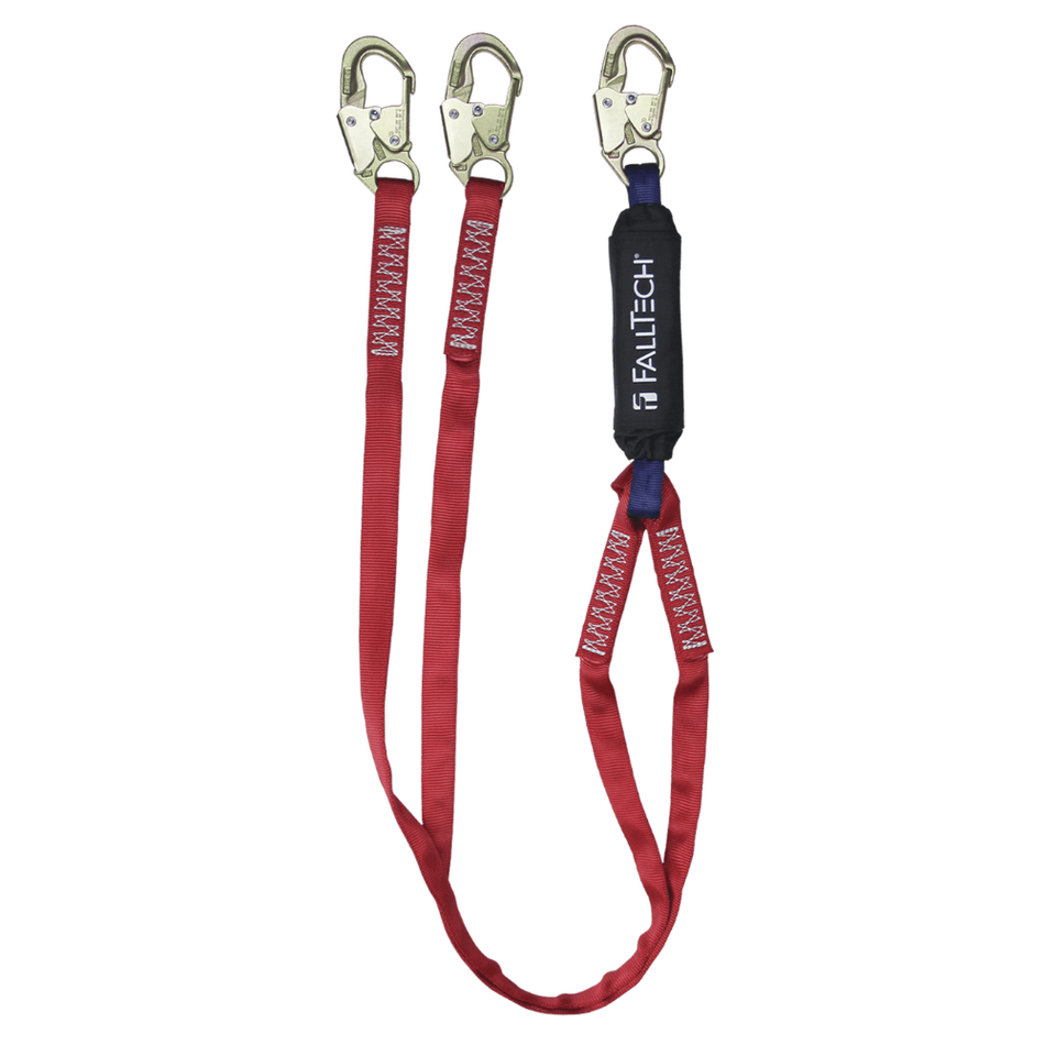 6' Ironman® 12' Free Fall Energy Absorbing Lanyard, Double-leg with Steel Snap Hooks – 8247BY – FallTech