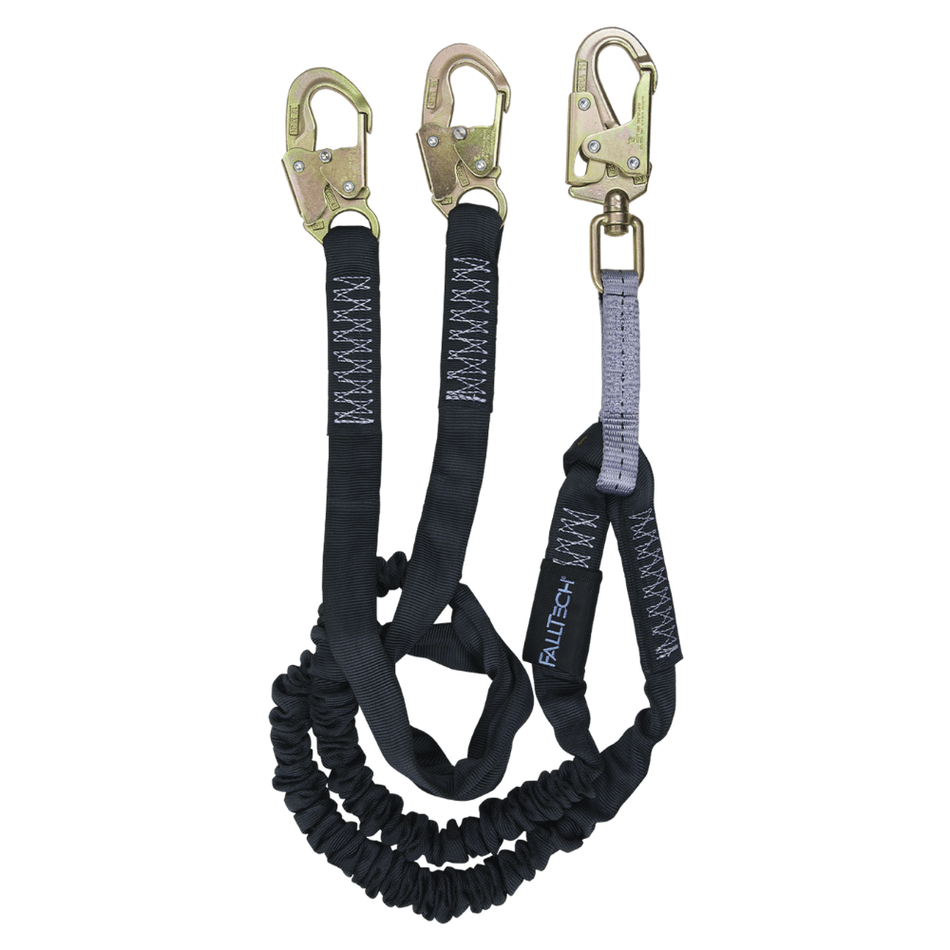 6' Heavyweight® Energy Absorbing Lanyard, Double-leg with Steel Snap Hooks – 8246Y – FallTech