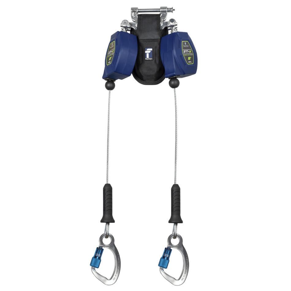 8' FT-X® Cable Class 2 Leading Edge Personal SRL-P, Twin-leg with Aluminum CE Carabiners with SpeedLink™ – 82808TP6 – FallTech