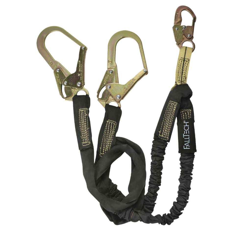 6' WeldTech® Nomex® Energy Absorbing Lanyard, Double-leg with Steel Rebar Hooks – 8243Y3 – FallTech