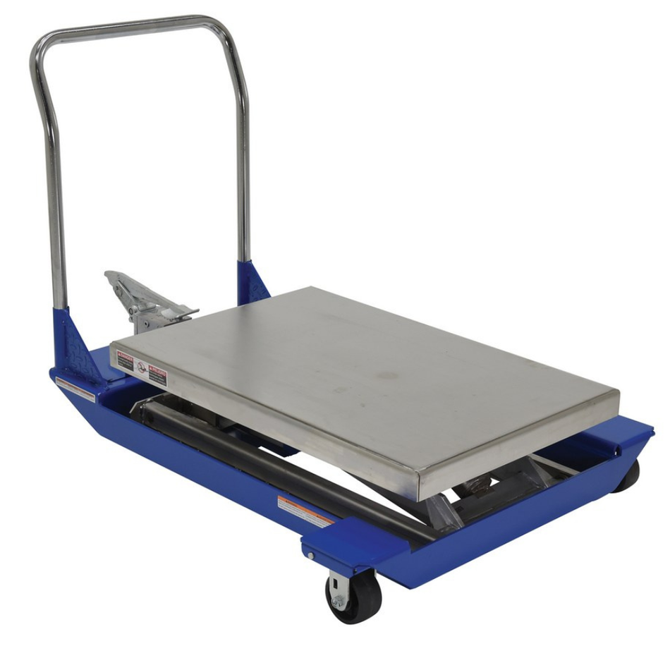 1000 Lb. Partially Stainless Steel Foot Pump Scissor Cart - CART-23-10-M-PSS - Vestil