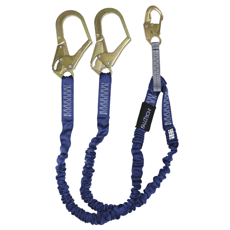 4.5' to 6' ElasTech Energy Absorbing Lanyard, Double-leg with Steel Connectors – 8240Y3 – FallTech
