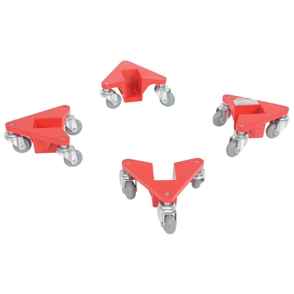800 Lb. Aluminum Corner Mover Dolly – Narrow Slot – 4 Pack – CMD-A-NS-200-4PK – Vestil