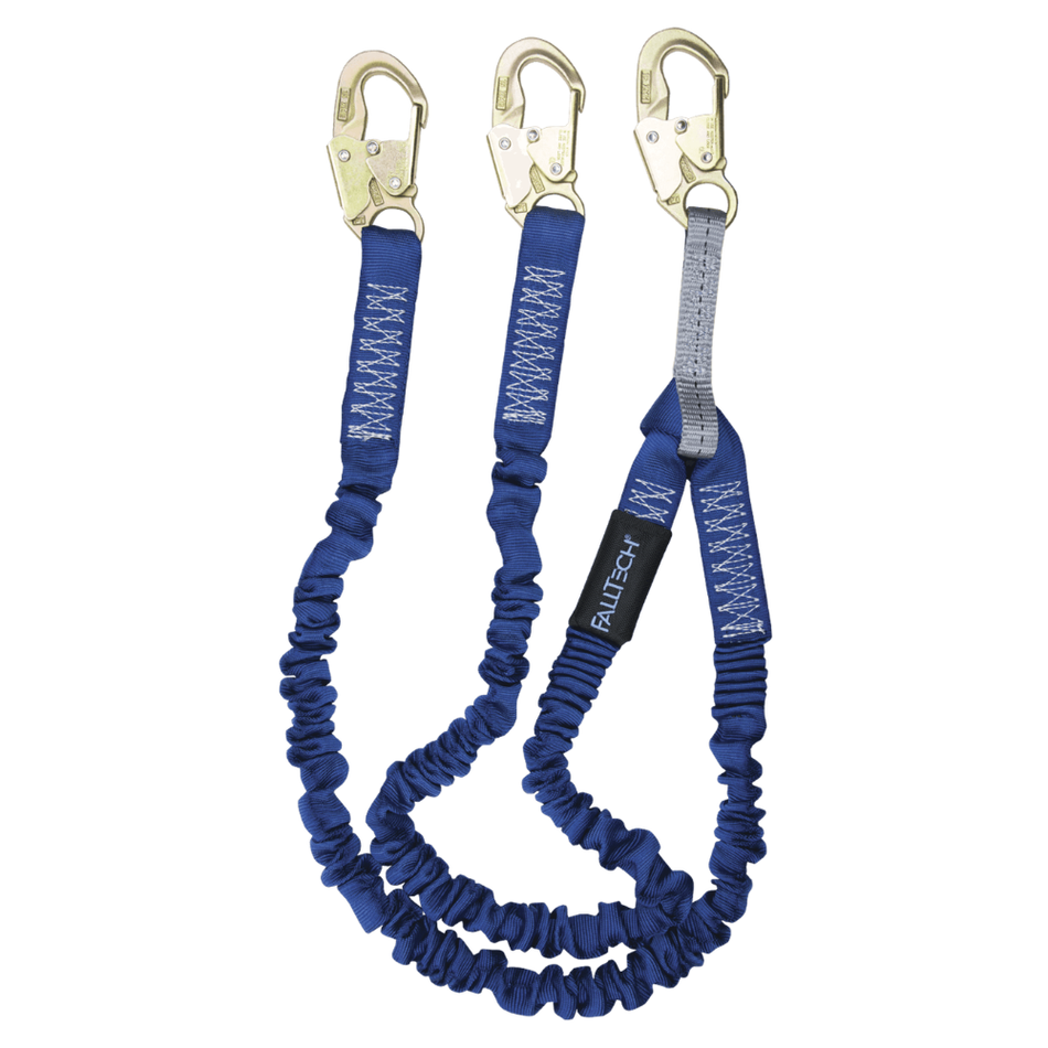 4.5' to 6' ElasTech Energy Absorbing Lanyard, Double-leg with Steel Snap Hooks – 8240Y – FallTech