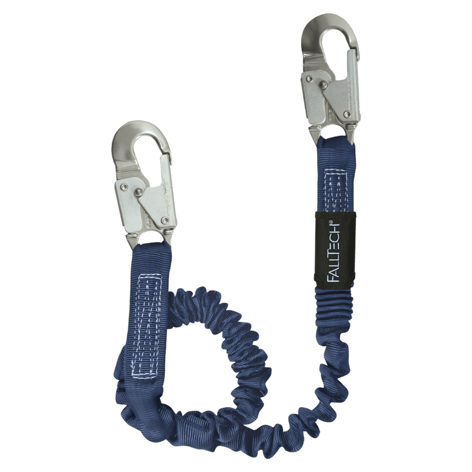 4.5' to 6' ElasTech Energy Absorbing Lanyard, Single-leg with Aluminum Snap Hooks – 8240A – FallTech